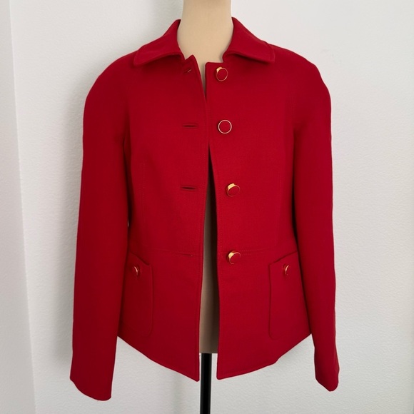 Talbots Jackets & Blazers - Talbots Red Blazer Gold-Tone Hardware Womens Size 4 Classic Tailored Suit Jacket